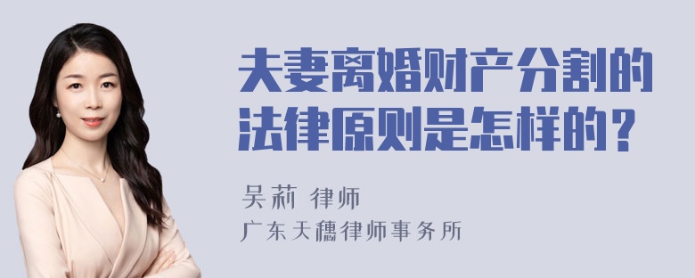 夫妻离婚财产分割的法律原则是怎样的？