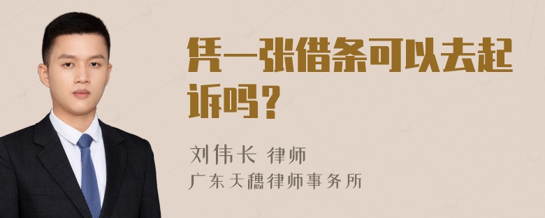 凭一张借条可以去起诉吗？