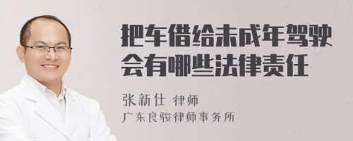 把车借给未成年驾驶会有哪些法律责任