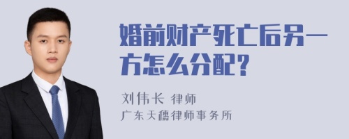 婚前财产死亡后另一方怎么分配？