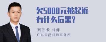 欠5000元被起诉有什么后果?