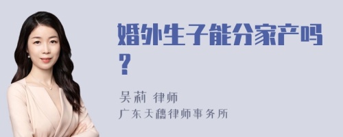 婚外生子能分家产吗？