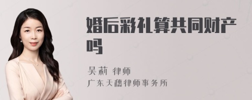 婚后彩礼算共同财产吗