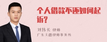 个人借款不还如何起诉?