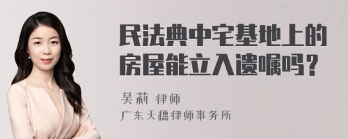 民法典中宅基地上的房屋能立入遗嘱吗？