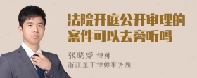 法院开庭公开审理的案件可以去旁听吗