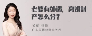 老婆有外遇，离婚财产怎么分？