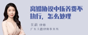 离婚协议中抚养费不执行，怎么处理