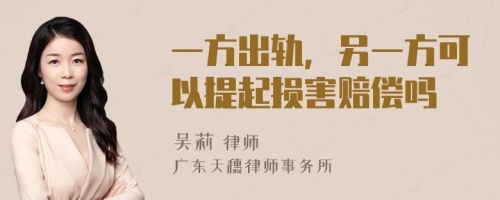 一方出轨，另一方可以提起损害赔偿吗