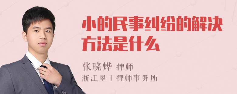 小的民事纠纷的解决方法是什么