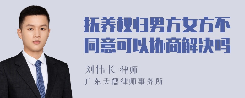 抚养权归男方女方不同意可以协商解决吗