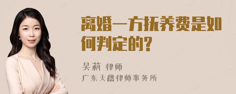 离婚一方抚养费是如何判定的?