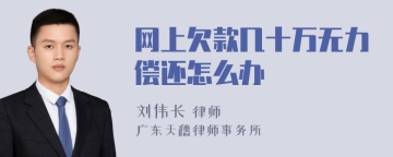 网上欠款几十万无力偿还怎么办