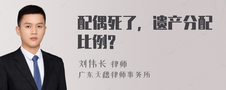 配偶死了，遗产分配比例?