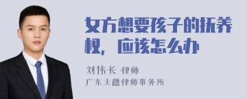 女方想要孩子的抚养权，应该怎么办