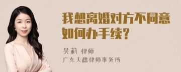 我想离婚对方不同意如何办手续？