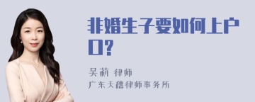 非婚生子要如何上户口?