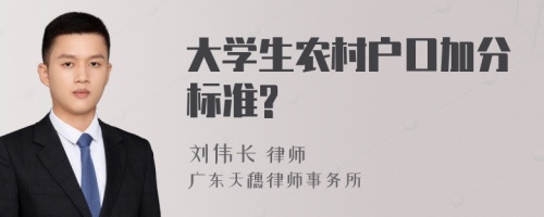 大学生农村户口加分标准?