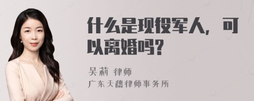 什么是现役军人，可以离婚吗?