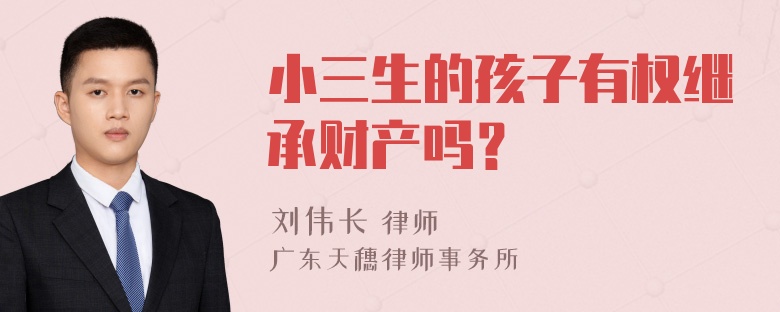 小三生的孩子有权继承财产吗？