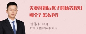 夫妻离婚后孩子的抚养权归哪个？怎么判？