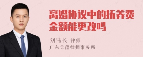 离婚协议中的抚养费金额能更改吗