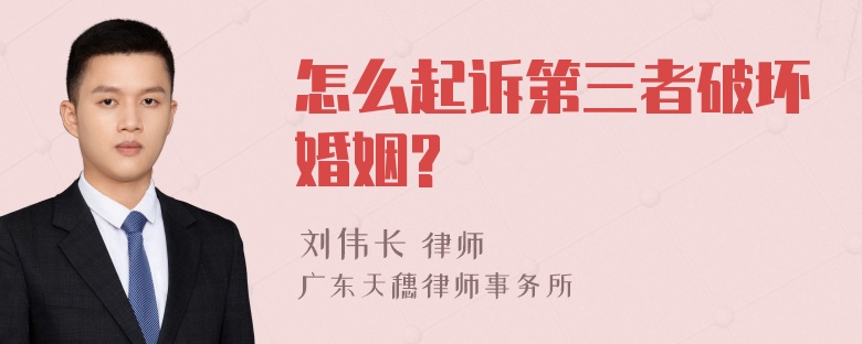 怎么起诉第三者破坏婚姻?