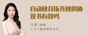 自动放弃抚养权的协议书有效吗