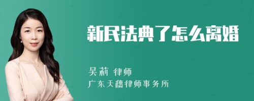 新民法典了怎么离婚