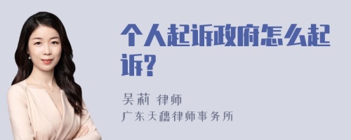 个人起诉政府怎么起诉?