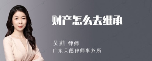 财产怎么去继承