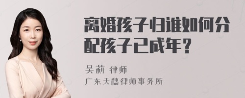 离婚孩子归谁如何分配孩子已成年？