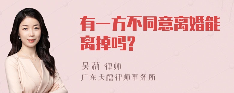 有一方不同意离婚能离掉吗?