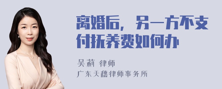 离婚后，另一方不支付抚养费如何办