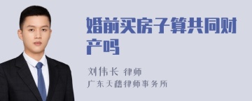 婚前买房子算共同财产吗