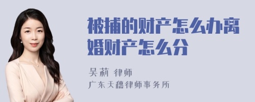 被捕的财产怎么办离婚财产怎么分