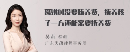 离婚时没要抚养费，抚养孩子一方还能索要抚养费