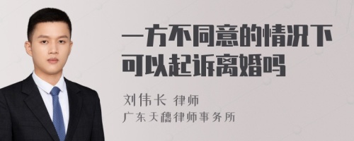 一方不同意的情况下可以起诉离婚吗