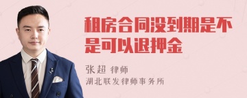 租房合同没到期是不是可以退押金