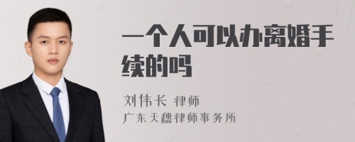 一个人可以办离婚手续的吗