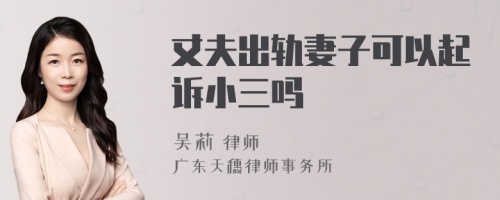 丈夫出轨妻子可以起诉小三吗