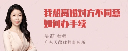 我想离婚对方不同意如何办手续