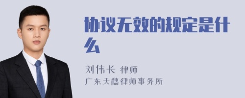 协议无效的规定是什么