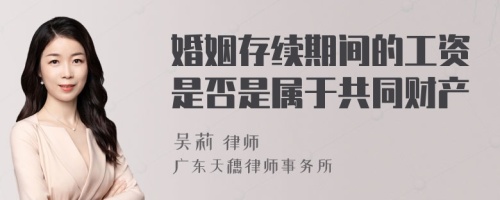 婚姻存续期间的工资是否是属于共同财产