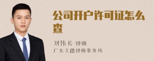 公司开户许可证怎么查