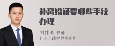 补离婚证要哪些手续办理