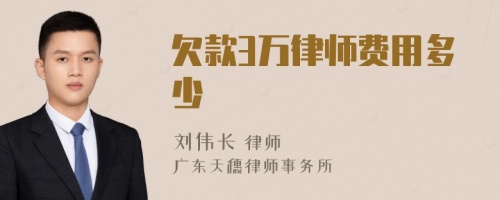 欠款3万律师费用多少