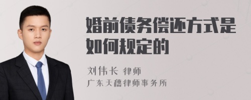 婚前债务偿还方式是如何规定的