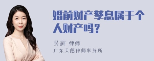 婚前财产孳息属于个人财产吗？