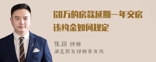 60万的房款延期一年交房违约金如何规定